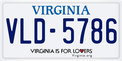 VA license plate VLD5786