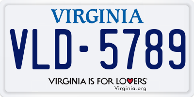 VA license plate VLD5789