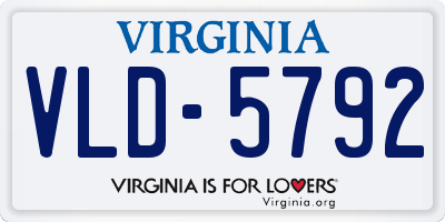 VA license plate VLD5792