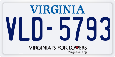 VA license plate VLD5793