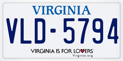 VA license plate VLD5794