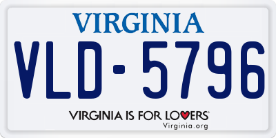 VA license plate VLD5796