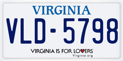 VA license plate VLD5798