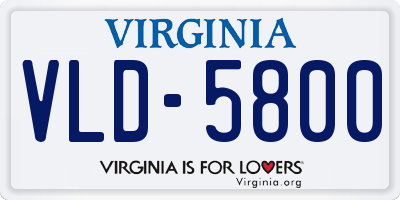 VA license plate VLD5800