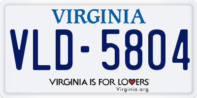 VA license plate VLD5804