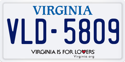 VA license plate VLD5809