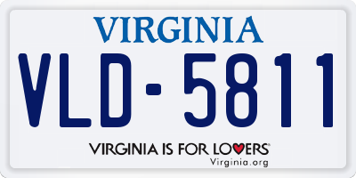 VA license plate VLD5811