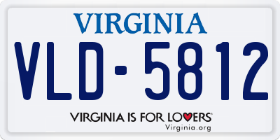 VA license plate VLD5812