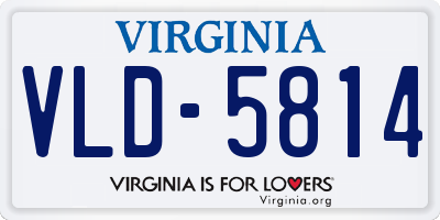 VA license plate VLD5814