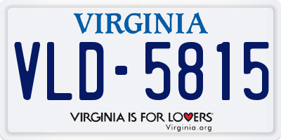 VA license plate VLD5815