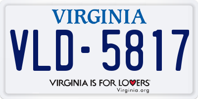 VA license plate VLD5817