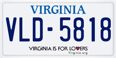 VA license plate VLD5818