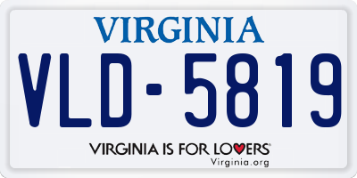 VA license plate VLD5819