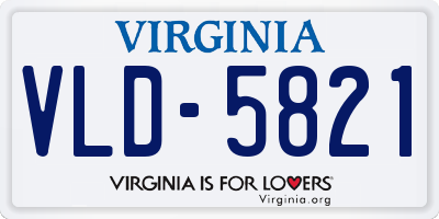 VA license plate VLD5821
