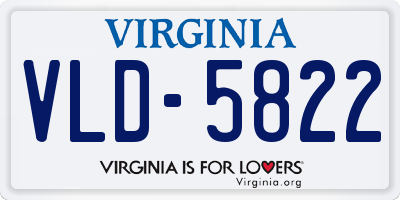 VA license plate VLD5822