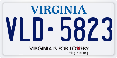 VA license plate VLD5823
