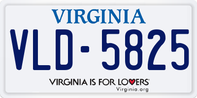 VA license plate VLD5825