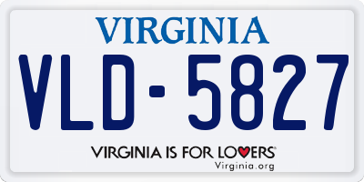 VA license plate VLD5827