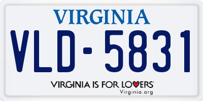 VA license plate VLD5831