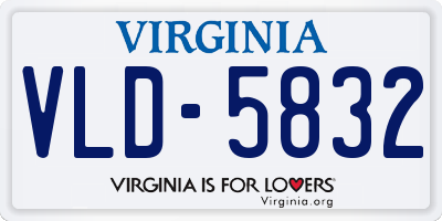 VA license plate VLD5832