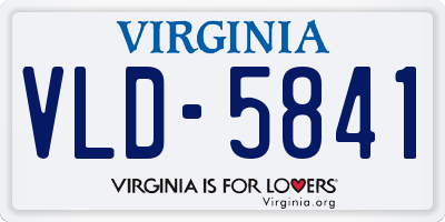 VA license plate VLD5841
