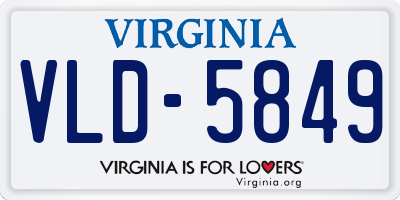 VA license plate VLD5849