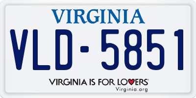 VA license plate VLD5851