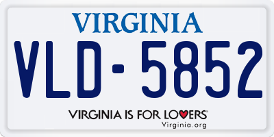VA license plate VLD5852
