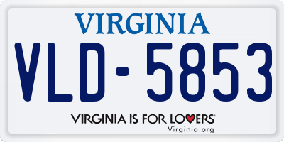 VA license plate VLD5853