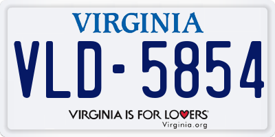 VA license plate VLD5854