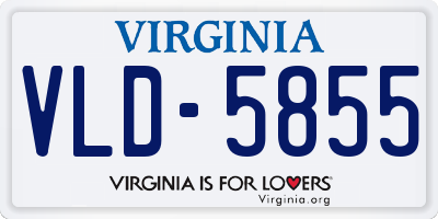 VA license plate VLD5855