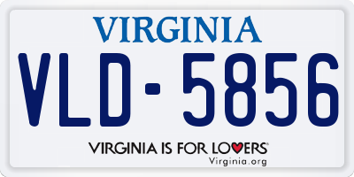 VA license plate VLD5856