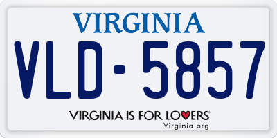 VA license plate VLD5857