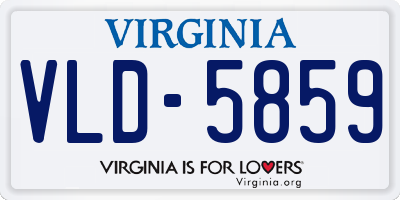 VA license plate VLD5859