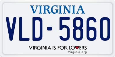 VA license plate VLD5860