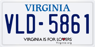 VA license plate VLD5861
