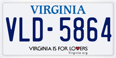 VA license plate VLD5864