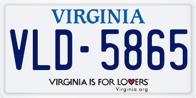 VA license plate VLD5865