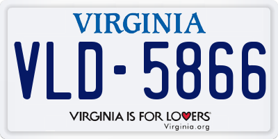 VA license plate VLD5866