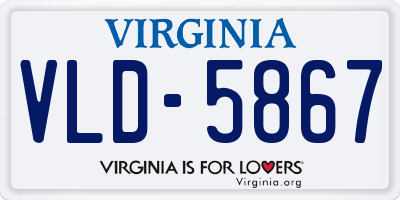 VA license plate VLD5867