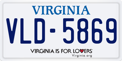 VA license plate VLD5869