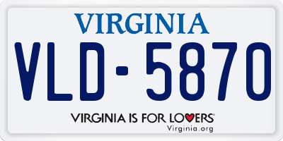 VA license plate VLD5870