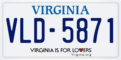VA license plate VLD5871