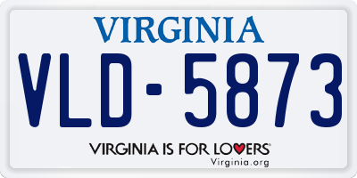 VA license plate VLD5873