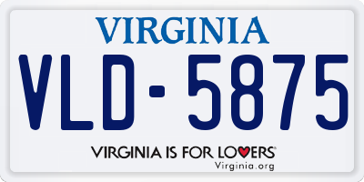 VA license plate VLD5875