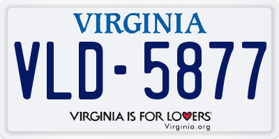 VA license plate VLD5877