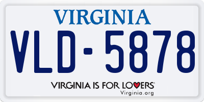 VA license plate VLD5878