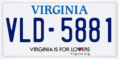 VA license plate VLD5881