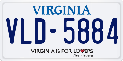 VA license plate VLD5884