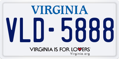 VA license plate VLD5888